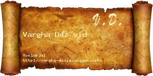 Vargha Dávid névjegykártya