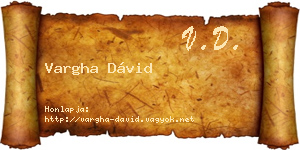 Vargha Dávid névjegykártya